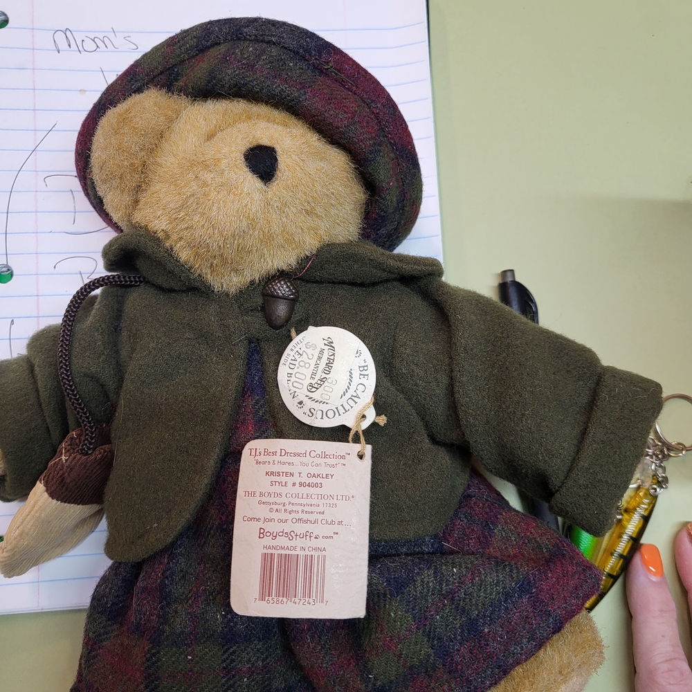 Boyds Bears Plaid Outfit Teddy Bear